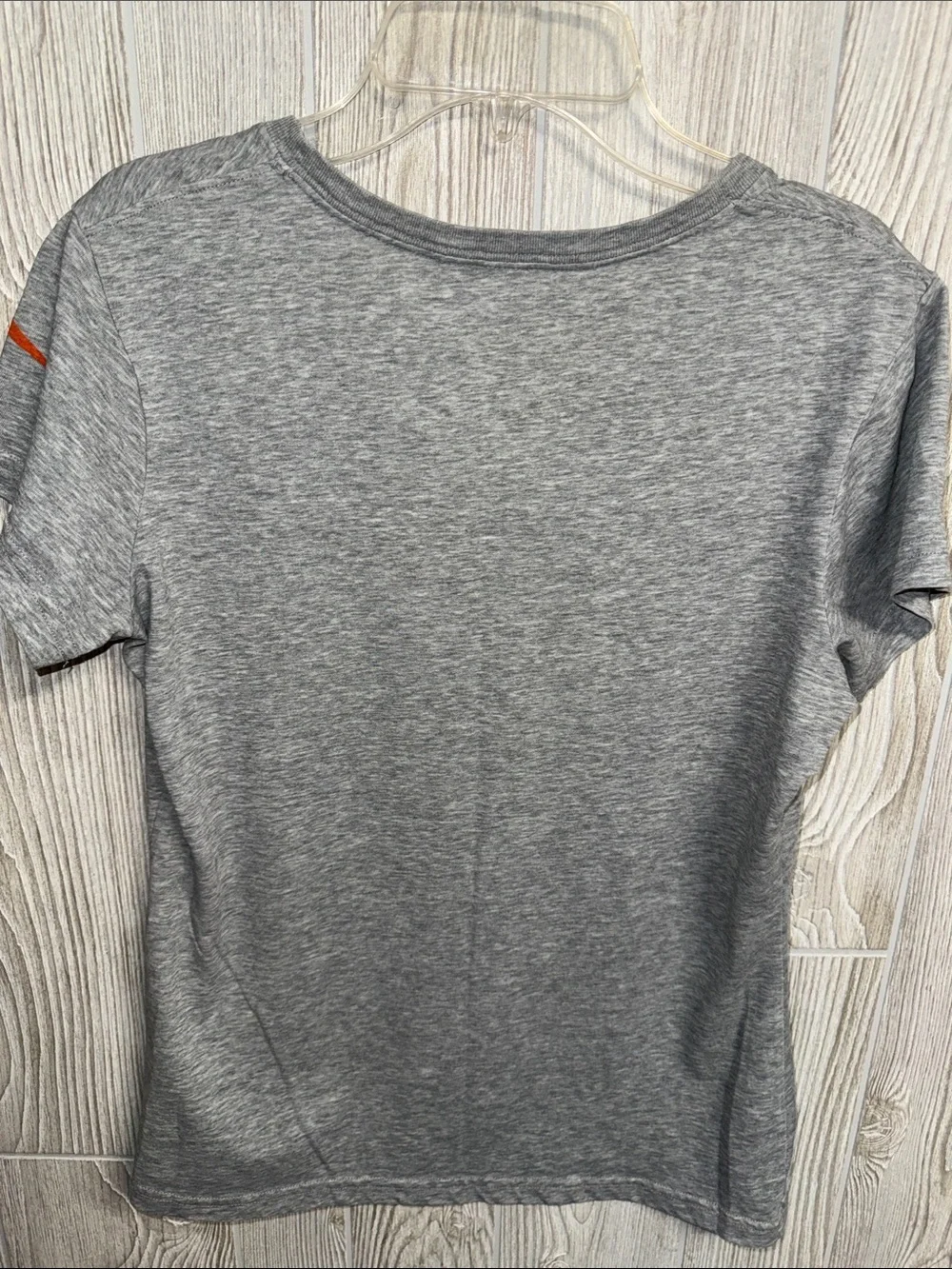 Nike Gray Dri-FIT Short Sleeve Tee with Orange Swoosh and Pink Logo